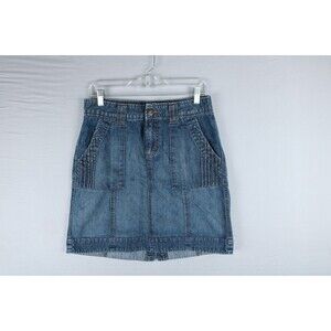 Riders Copper Collection Jean Skirt Women's Size 7/8 M Knee Length Denim Pockets